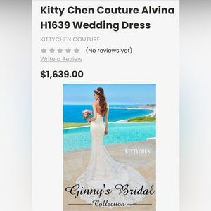Kitty Chen Couture Alvina
H1639 Wedding Dress, Brand New w/ Tags  GORGEOUS!